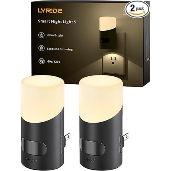 LED Night Lights Plug into Wall with Motion Sensor, 1-150LM Dimmable Plug-in - Picture 7 of 7